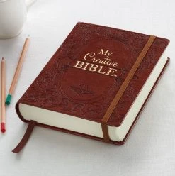 Christian Art Gifts KJV Brown Faux Leather Hardcover My Creative Bible
