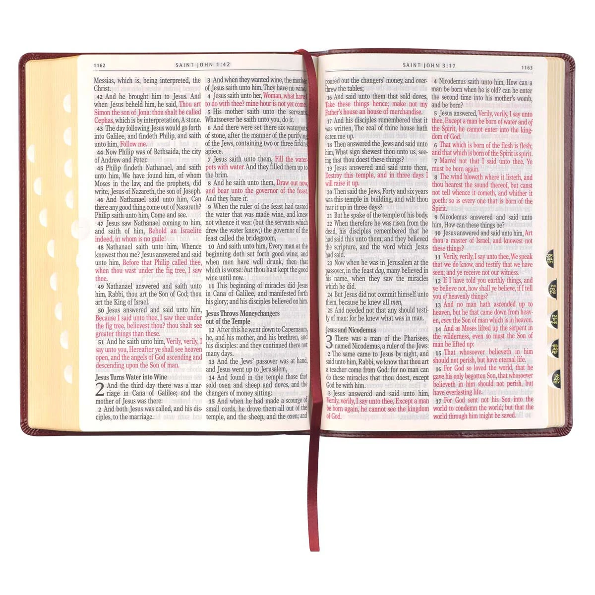 Christian Art Gifts Burgundy Faux Leather Full-size Giant Print King James Version Bible With Thumb 5 Christian Art Gifts Burgundy Faux Leather Full-size Giant Print King James Version Bible With Thumb - Image 3