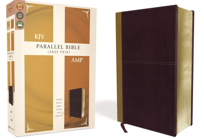 Zondervan KJV, Amplified, Parallel Bible, Large Print, Leathersoft, Tan/Burgundy 5 Zondervan KJV, Amplified, Parallel Bible, Large Print, Leathersoft, Tan/Burgundy - Image 3