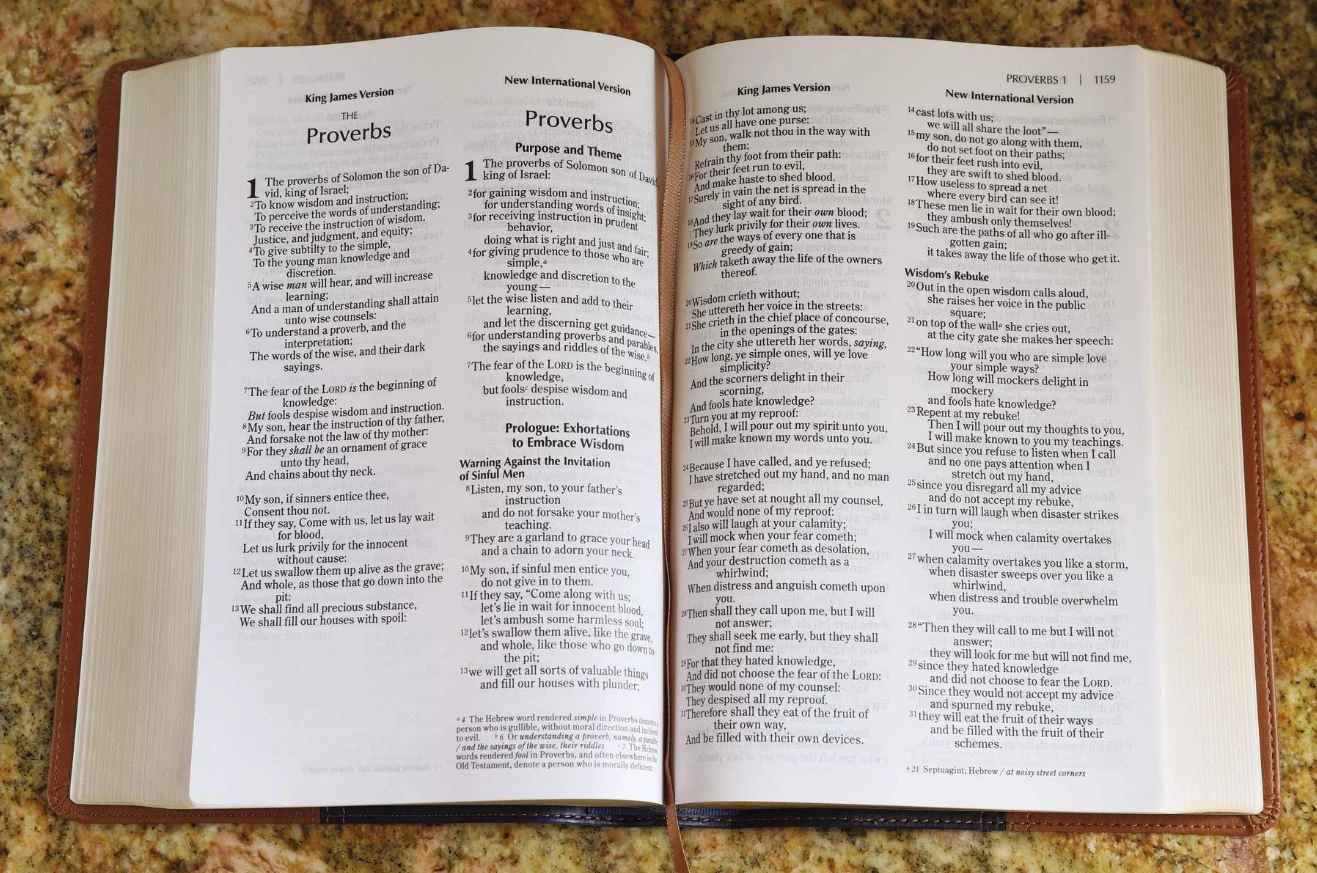 Zondervan NIV & KJV Side-By-Side Bible/Large Print-Navy/Tan Duo-Tone 8 Zondervan NIV & KJV Side-By-Side Bible/Large Print-Navy/Tan Duo-Tone - Image 6