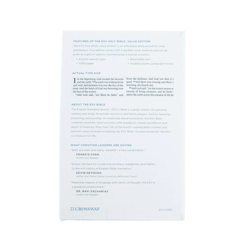 ESV New Testament -Value Edition -Brown Bonded Leather -Out of Print Crossway ESV New Testament -Value Edition -Brown Bonded Leather -Out Of Print -SHOPtheWORD store 204 0157 5