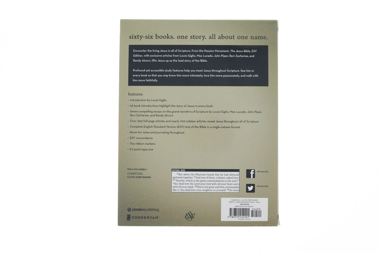 WEIGHT: 3 Lbs ESV The Jesus Bible, Cloth Over Board, Gray Hardcover 8 WEIGHT: 3 Lbs ESV The Jesus Bible, Cloth Over Board, Gray Hardcover - Image 6