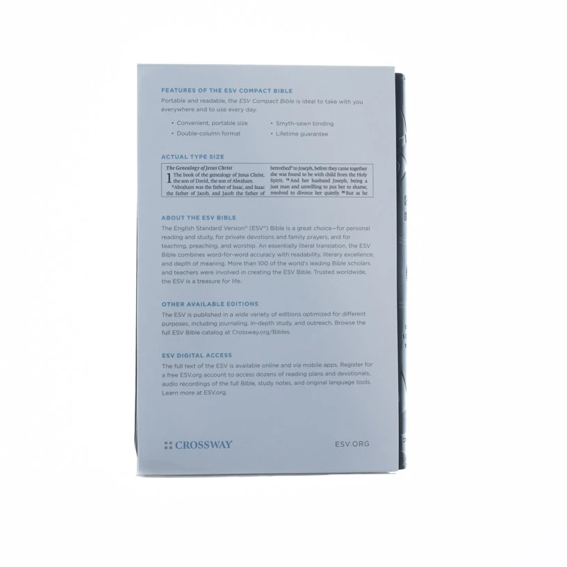 ESV Compact Bible -TruTone, Charcoal, Crown Design 4 ESV Compact Bible -TruTone, Charcoal, Crown Design - Image 2