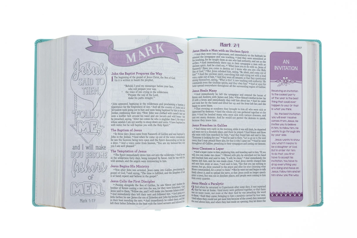 Christian Art Gifts ESV My Creative Bible For Girls Teal Butterfly 6 Christian Art Gifts ESV My Creative Bible For Girls Teal Butterfly - Image 4