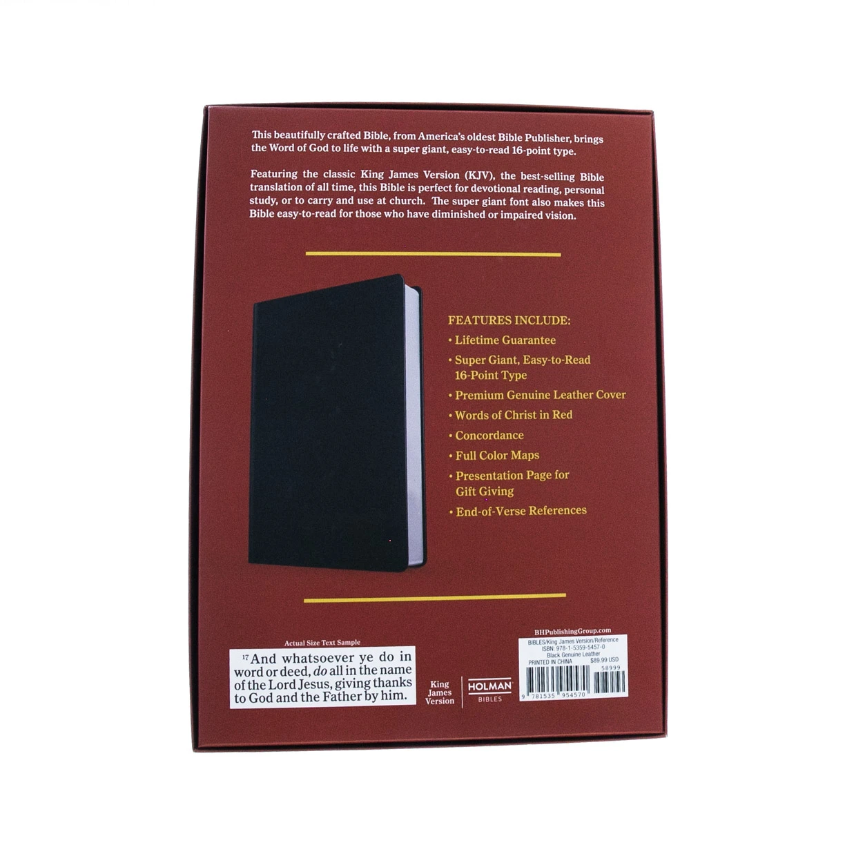 Holman Bible Publishers KJV Super Giant Print Reference Bible, Black Genuine Leather 8 Holman Bible Publishers KJV Super Giant Print Reference Bible, Black Genuine Leather - Image 6