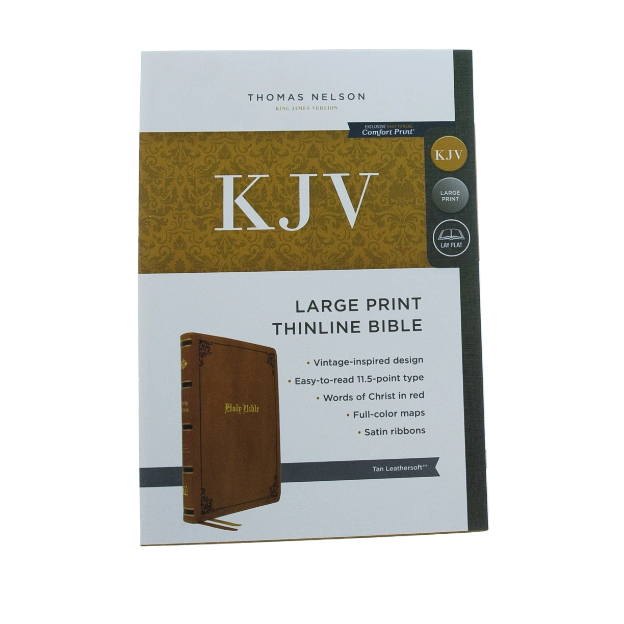 Thomas Nelson Kjv Thinline Bible, Large Print, Tan Leathersoft 4 Thomas Nelson Kjv Thinline Bible, Large Print, Tan Leathersoft - Image 2