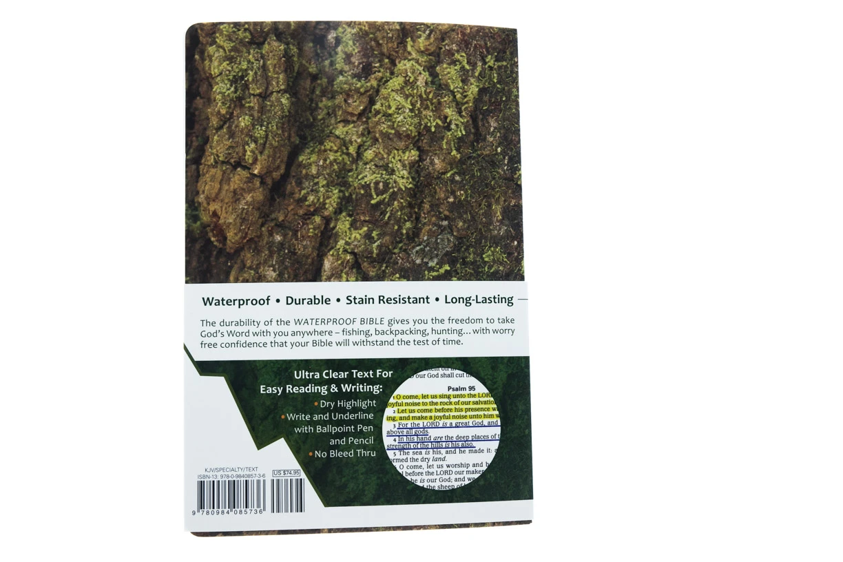 Audience: Boys, Men, Teen KJV Waterproof Bible-Camouflage –Tree Bark 6 Audience: Boys, Men, Teen KJV Waterproof Bible-Camouflage –Tree Bark - Image 4