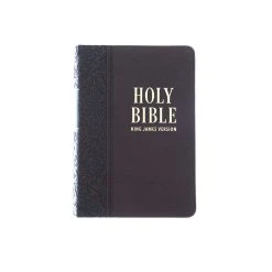 Christian Art Gifts KJV Brown Faux Leather Medium Compact Bible -SHOPtheWORD store 206 0584 2