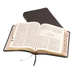 KJV Windsor Text Bible-Black Calfskin Leather Indexed