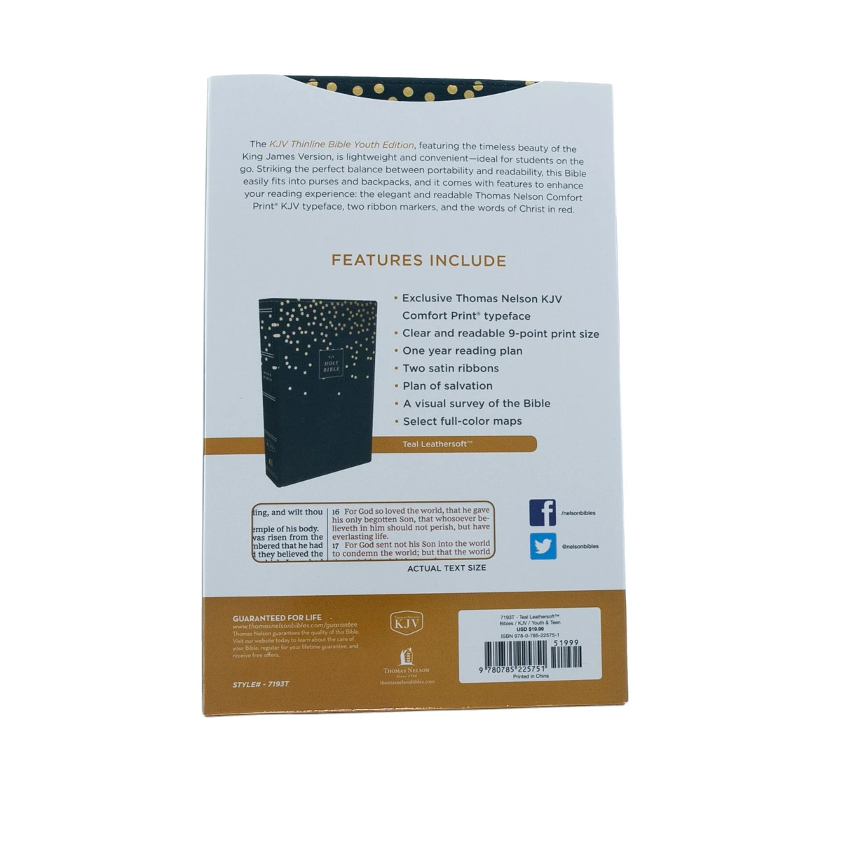Thomas Nelson KJV, Thinline Bible Youth Edition, Leathersoft, Blue 7 Thomas Nelson KJV, Thinline Bible Youth Edition, Leathersoft, Blue - Image 5