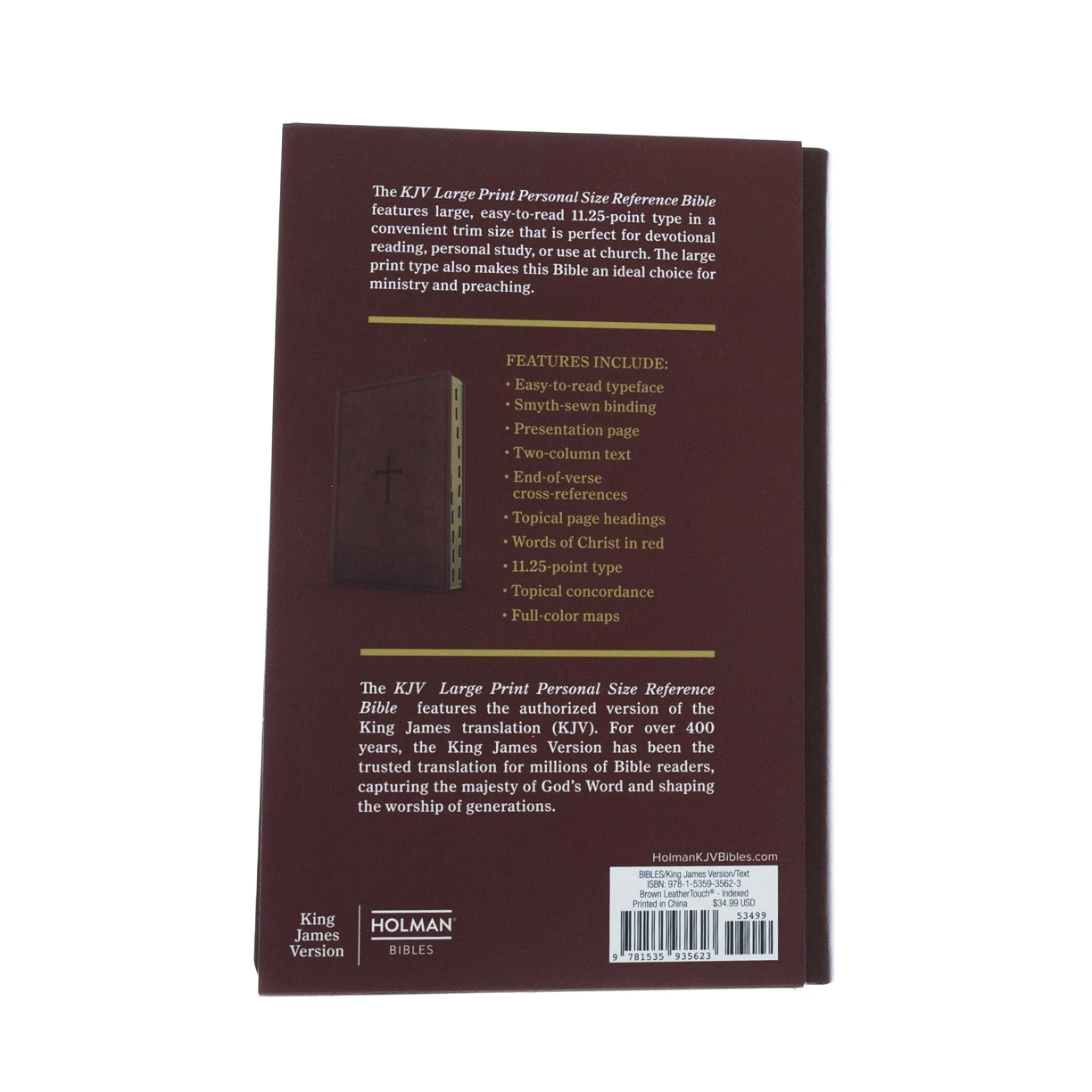 Holman Bible Publishers KJV Large Print Personal Size Reference Bible, Brown Leathertouch Indexed 7 Holman Bible Publishers KJV Large Print Personal Size Reference Bible, Brown Leathertouch Indexed - Image 5