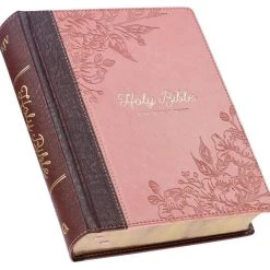 Christian Art Gifts KJV Notetaking Bible Twotone Pink/Brown Floral Faux Leathe -SHOPtheWORD store 206 0841 2