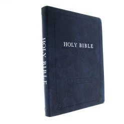 Christian Art Gifts KJV Blue Faux Leather Large Print Thinline Bible With Thumb Index -SHOPtheWORD store 206 0858 2