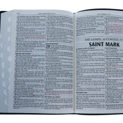 Christian Art Gifts KJV Blue Faux Leather Large Print Thinline Bible With Thumb Index -SHOPtheWORD store 206 0858 4