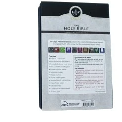 Christian Art Gifts KJV Blue Faux Leather Large Print Thinline Bible With Thumb Index -SHOPtheWORD store 206 0858 5