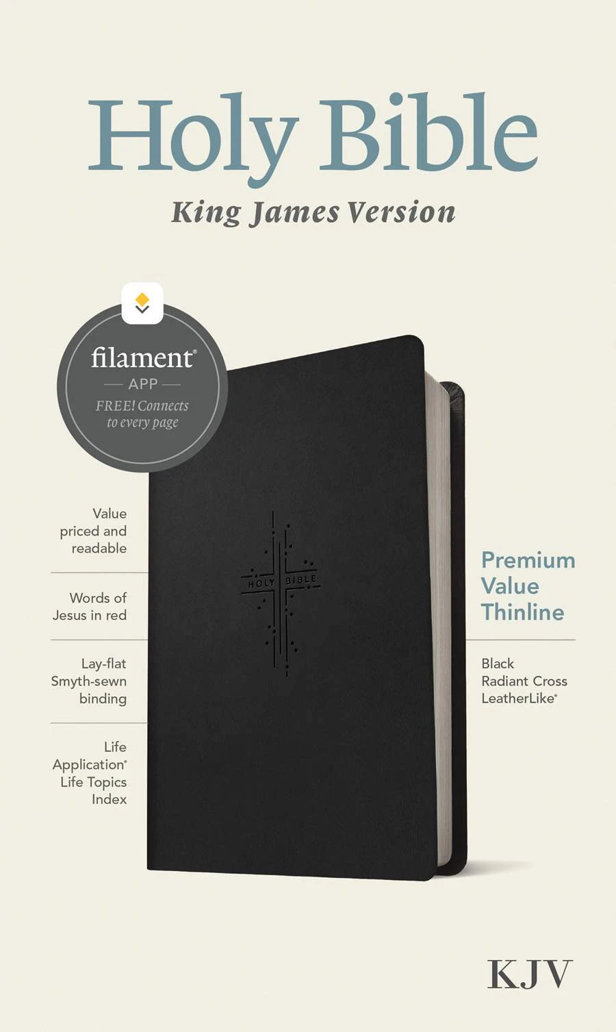 Tyndale House Publishing KJV Premium Value Thinline Bible Black – Filament Enabled 4 Tyndale House Publishing KJV Premium Value Thinline Bible Black – Filament Enabled - Image 2
