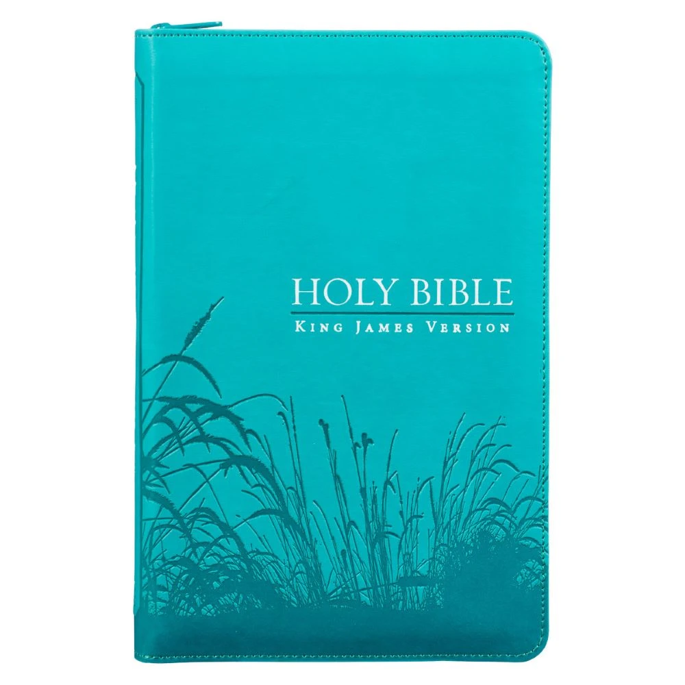 KJV Turquoise Faux Leather Deluxe Gift Bible W/ Thumb Index 3 KJV Turquoise Faux Leather Deluxe Gift Bible W/ Thumb Index