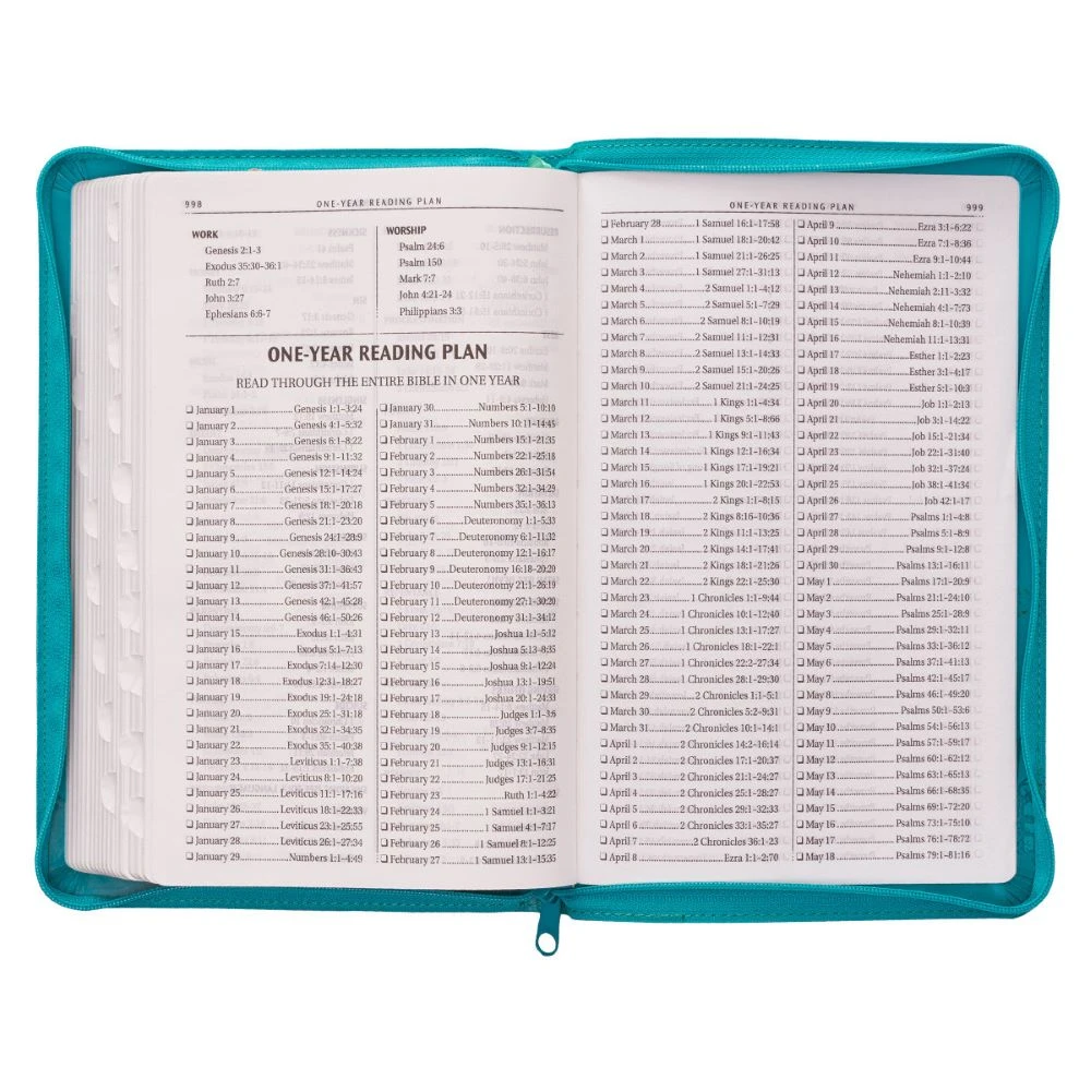 KJV Turquoise Faux Leather Deluxe Gift Bible W/ Thumb Index 7 KJV Turquoise Faux Leather Deluxe Gift Bible W/ Thumb Index - Image 5