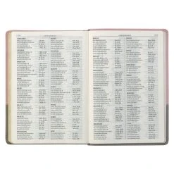 KJV Pink And Gray Faux Leather Super Giant Print Full-size Bible W/ Thumb Index 12 KJV Pink And Gray Faux Leather Super Giant Print Full-size Bible W/ Thumb Index -SHOPtheWORD store 206 0992 4