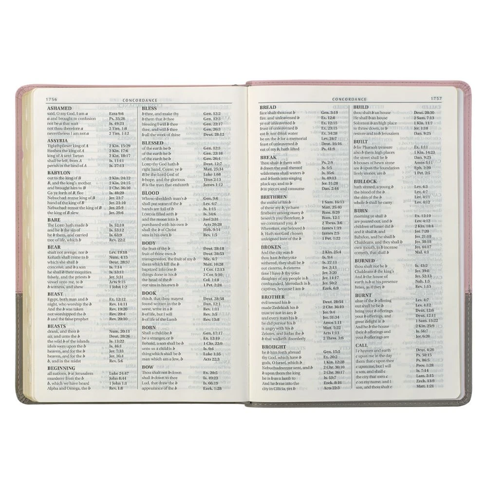 KJV Pink And Gray Faux Leather Super Giant Print Full-size Bible W/ Thumb Index 7 KJV Pink And Gray Faux Leather Super Giant Print Full-size Bible W/ Thumb Index - Image 5