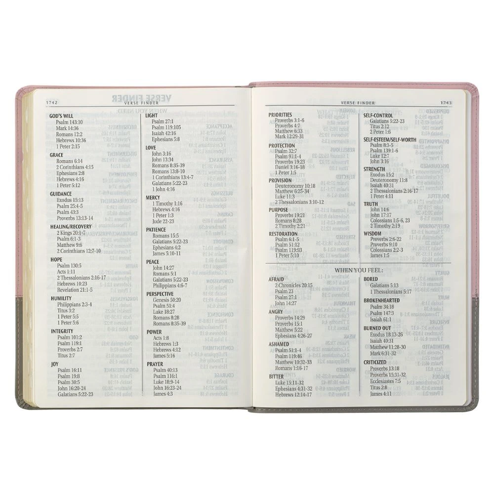 KJV Pink And Gray Faux Leather Super Giant Print Full-size Bible W/ Thumb Index 8 KJV Pink And Gray Faux Leather Super Giant Print Full-size Bible W/ Thumb Index - Image 6