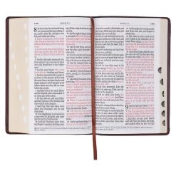 KJV Two-tone Brown Full Grain Leather Giant Print Bible W/ Thumb Index -SHOPtheWORD store 206 0996 4