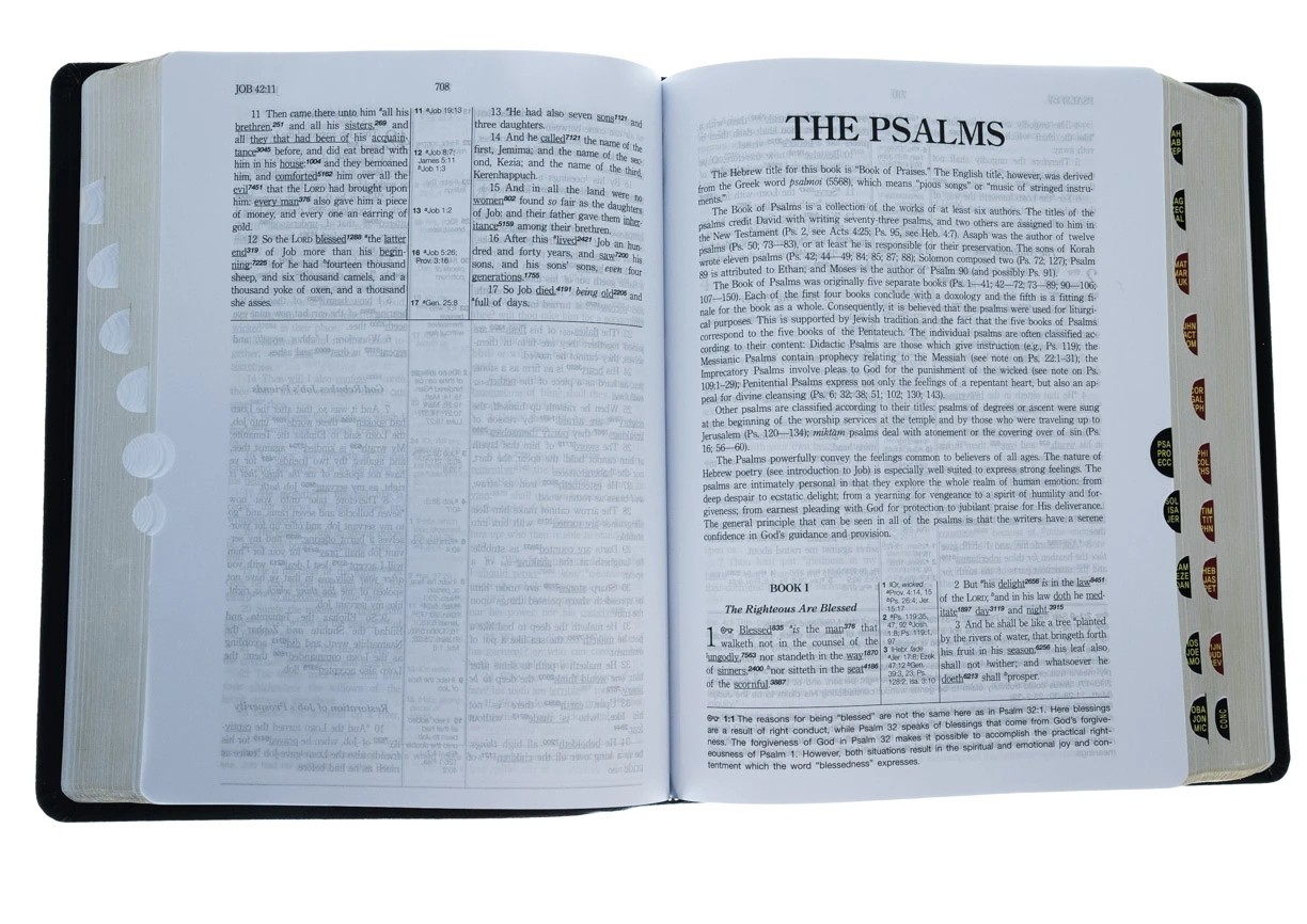 WEIGHT: 3 Lbs KJV Hebrew-Greek Key Word Study Bible, Genuine Leather, Black Indexed 5 WEIGHT: 3 Lbs KJV Hebrew-Greek Key Word Study Bible, Genuine Leather, Black Indexed - Image 3