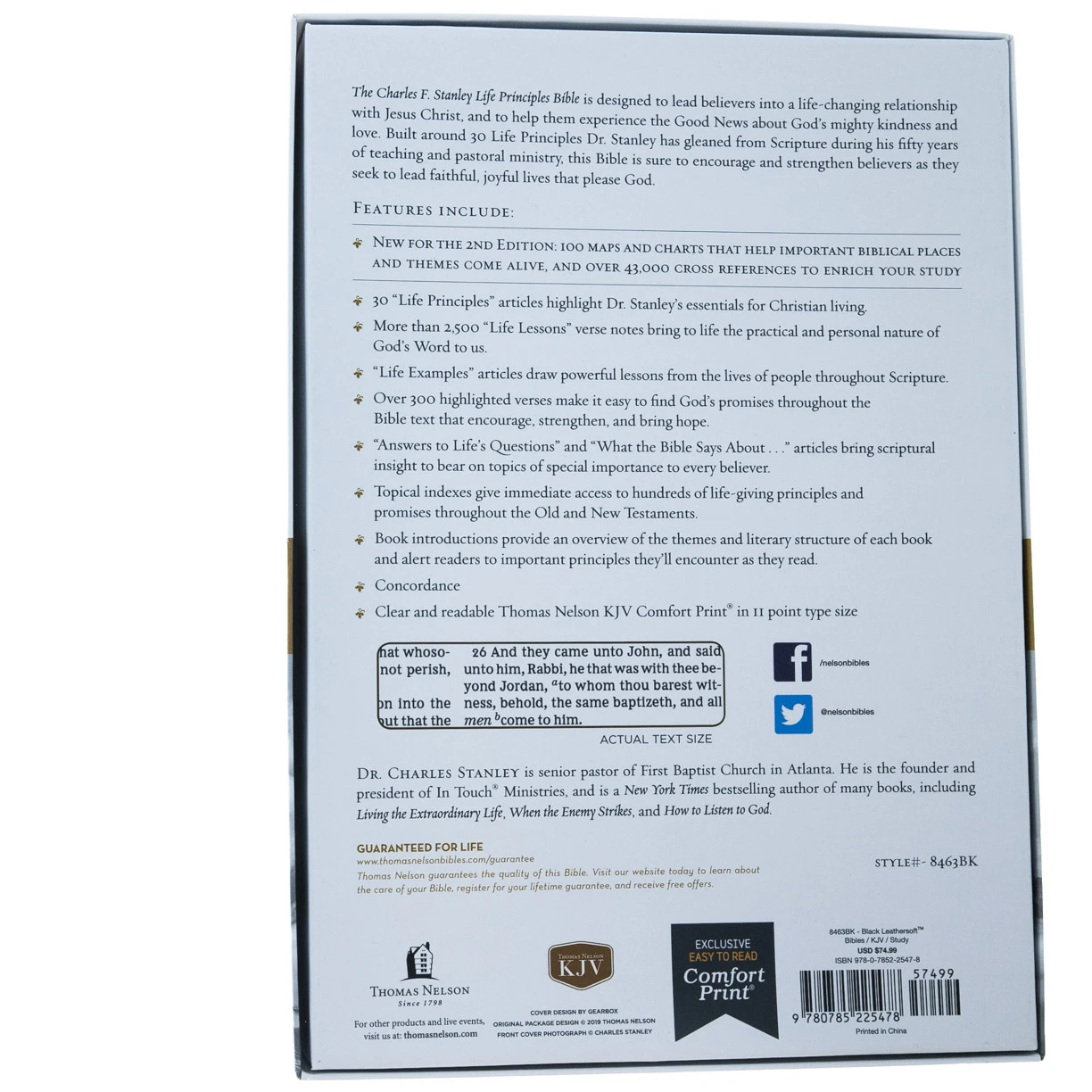 Thomas Nelson KJV, Charles F. Stanley Life Principles Bible, 2nd Edition, Leathersoft, Black 7 Thomas Nelson KJV, Charles F. Stanley Life Principles Bible, 2nd Edition, Leathersoft, Black - Image 5