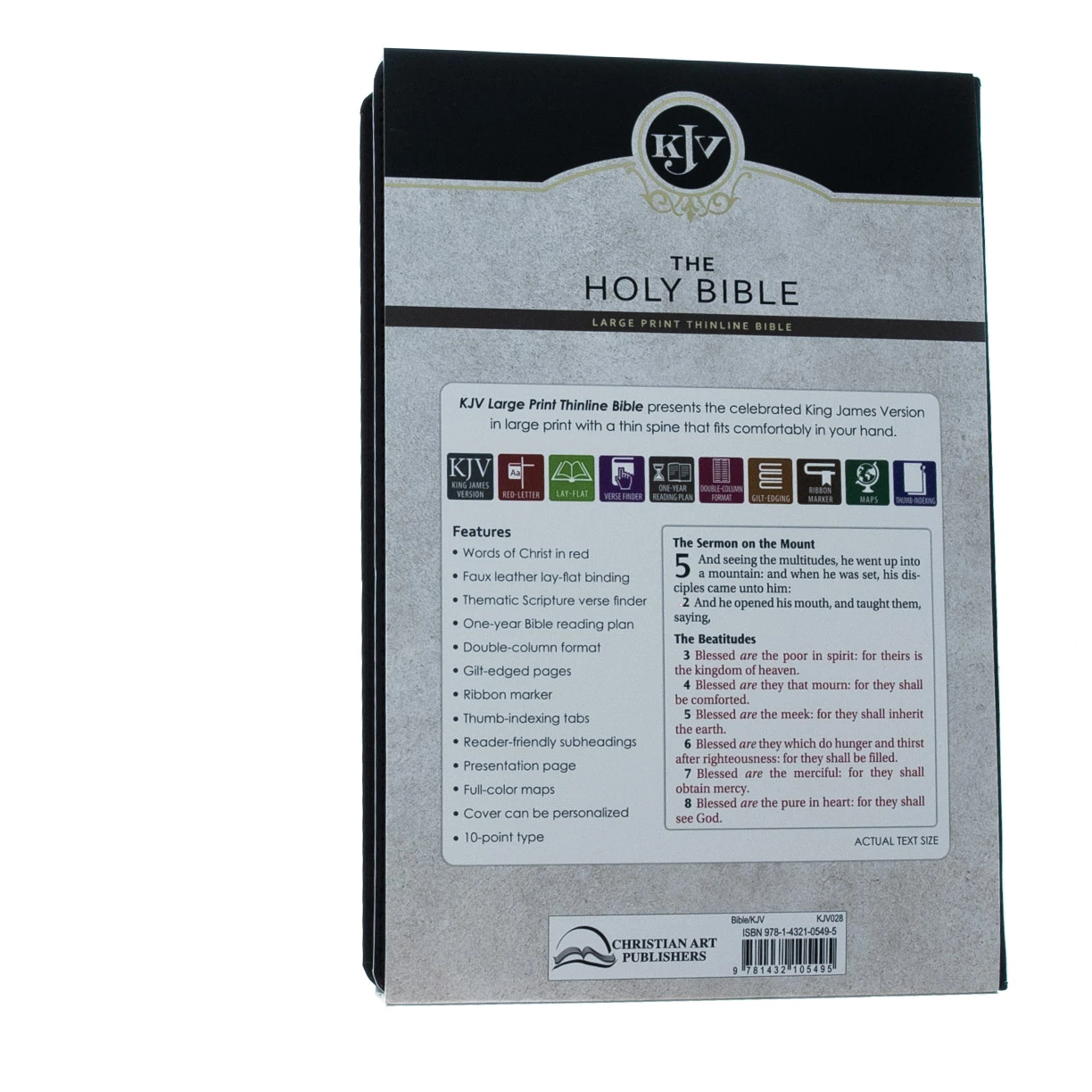 Christian Art Gifts KJV Dark Brown Faux Leather Large Print Thinline Bible 7 Christian Art Gifts KJV Dark Brown Faux Leather Large Print Thinline Bible - Image 5