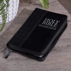 Christian Art Gifts KJV Bible Mini Pocket Black With Zipper -SHOPtheWORD store 206 1077 5