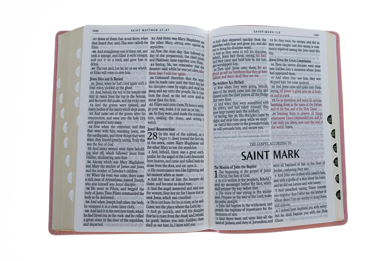 Christian Art Gifts KJV Giant Print Full-size Bible Pink Faux Leather Thumb-index 7 Christian Art Gifts KJV Giant Print Full-size Bible Pink Faux Leather Thumb-index - Image 5