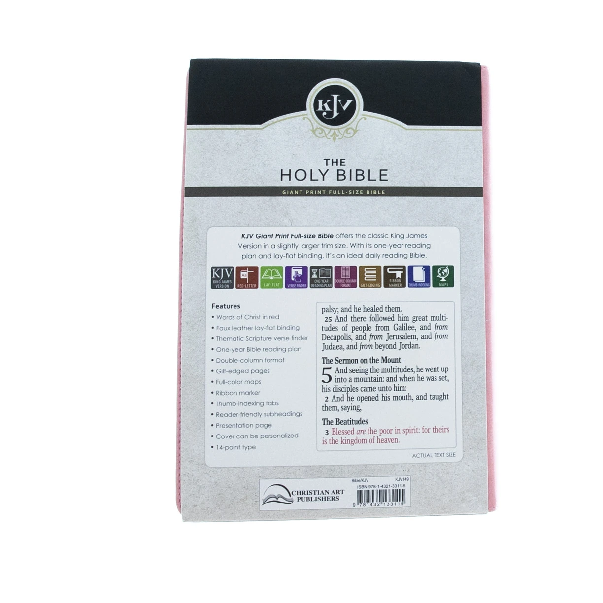 Christian Art Gifts KJV Giant Print Full-size Bible Pink Faux Leather Thumb-index 8 Christian Art Gifts KJV Giant Print Full-size Bible Pink Faux Leather Thumb-index - Image 6