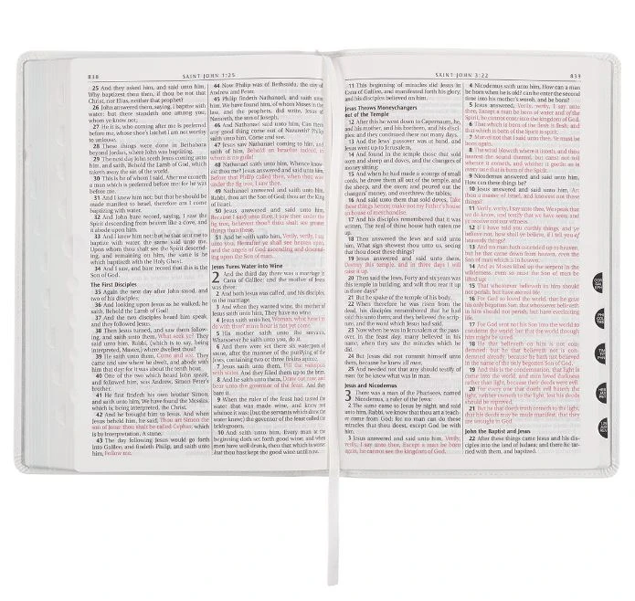 Christian Art Gifts KJV Bible White Faux Leather Large Print Thinline Thumb Index 8 Christian Art Gifts KJV Bible White Faux Leather Large Print Thinline Thumb Index - Image 6