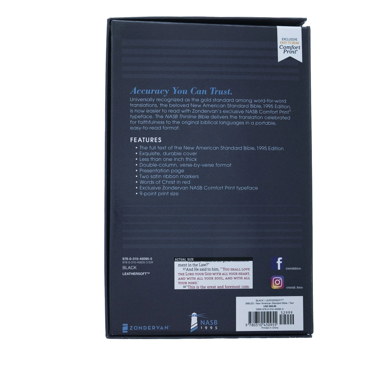 Zondervan NASB, Thinline Bible, Leathersoft, Black, Red Letter Edition 7 Zondervan NASB, Thinline Bible, Leathersoft, Black, Red Letter Edition - Image 5