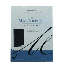 NASB MacArthur Study Bible Black Genuine Leather -SHOPtheWORD store 208 0067 1