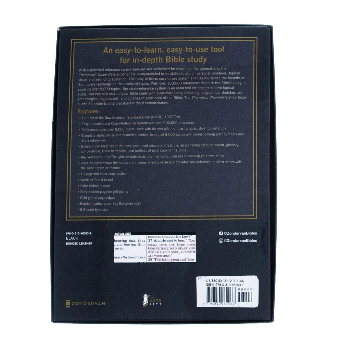 Zondervan NASB Thompson Chain-Reference Bible – Black 7 Zondervan NASB Thompson Chain-Reference Bible – Black - Image 5
