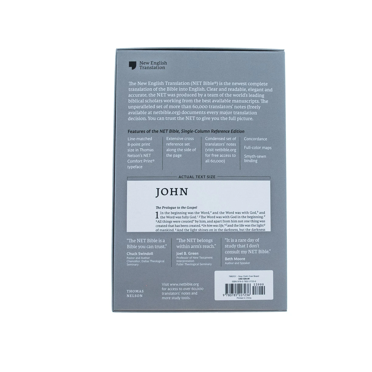 Thomas Nelson NET Bible, Single-Column Reference, Cloth Over Board, Gray 7 Thomas Nelson NET Bible, Single-Column Reference, Cloth Over Board, Gray - Image 5